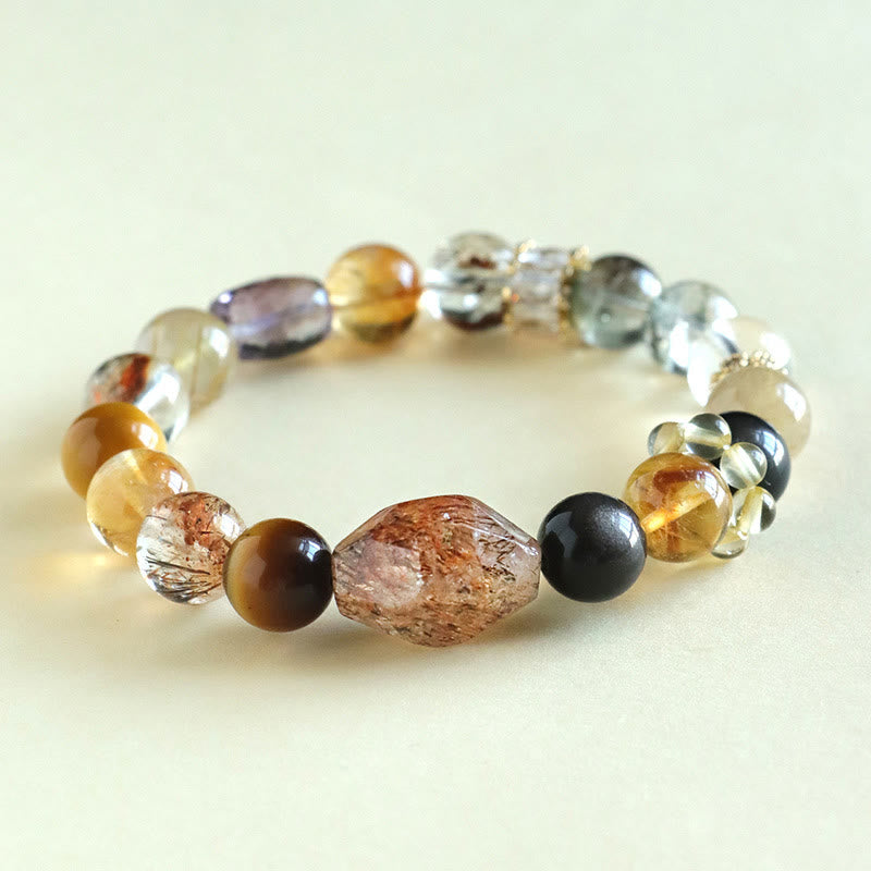 KarmaRipple's Super Seven Gemstone Topaz Obsidian Tiger Eye Positivity Bracelet p1