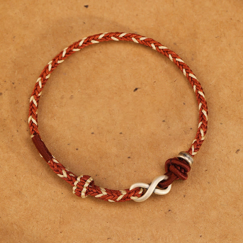 KarmaRipple's Handmade 999 Sterling Silver Endless Weave Infinity Symbol Luck?Rope Bracelet p1