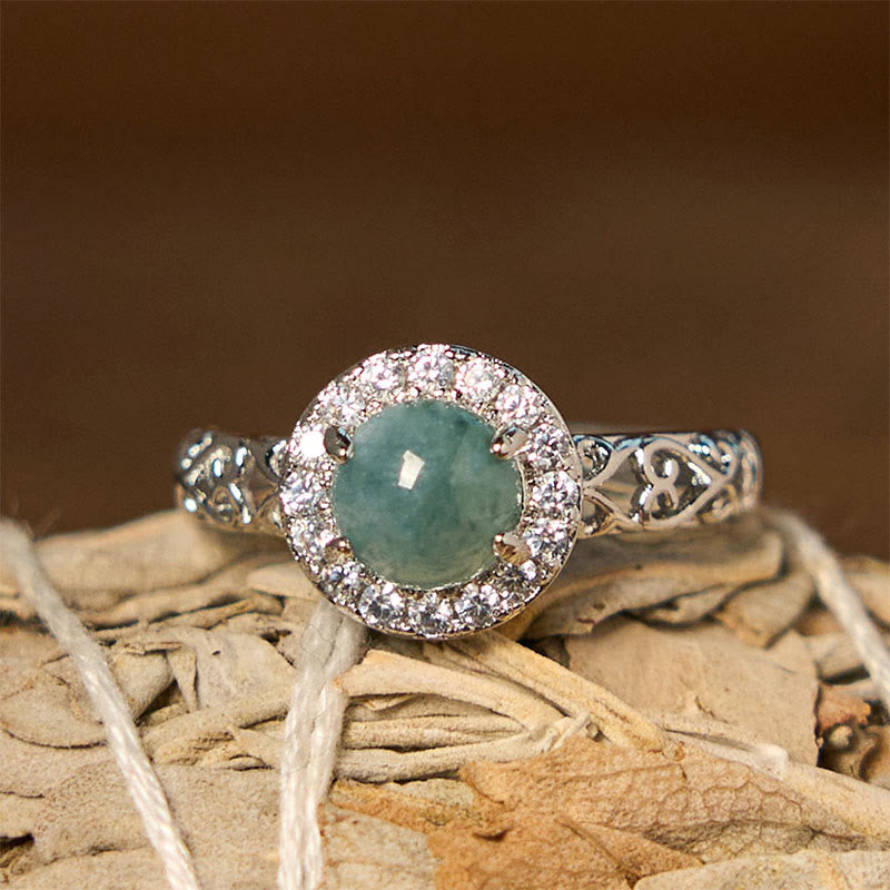 KarmaRipple's Authentic Hetian Jade Egg Ruyi Stick Pattern Fortune Ring p1