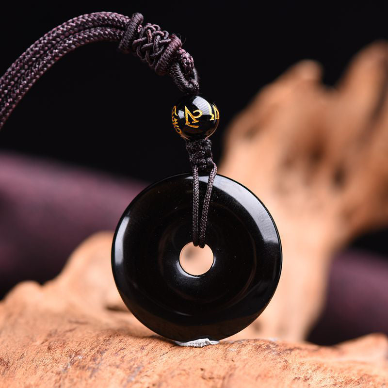 KarmaRipple's Tibetan Obsidian Protection Pendant p1