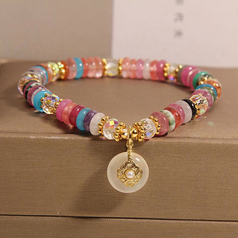 KarmaRipple's Various Gemstone Peace Buckle Auspicious Bracelet p1