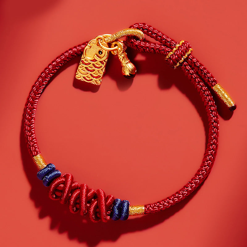 KarmaRipple's 925 Sterling Silver Koi Fish Talisman Wealth Success Woven Bracelet p1