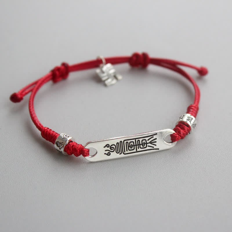 KarmaRipple's 925 Sterling Silver Red String Fortune Strength Braid Bracelet p1