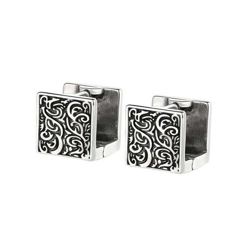 KarmaRipple's Grass Pattern Square Stud Earrings p1