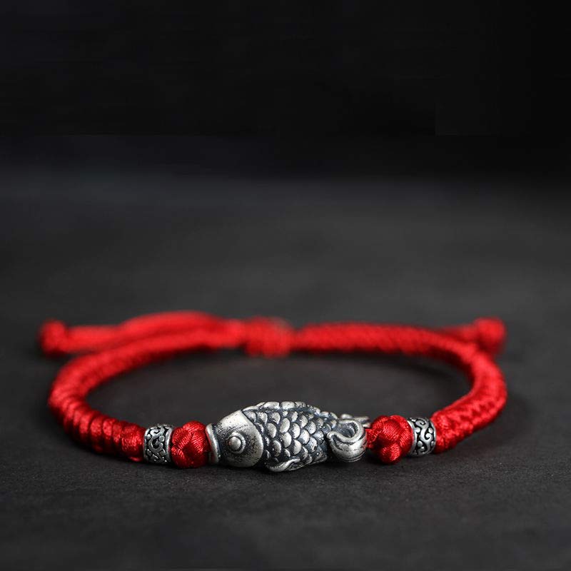 KarmaRipple's Silver Fortune Koi Fish Woven String Bracelet p18