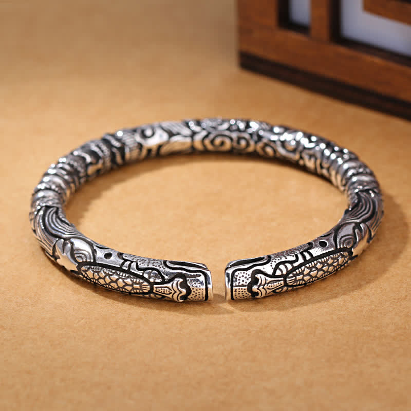 KarmaRipple's Dragon Head Carved Fortune Bracelet Bangle p6