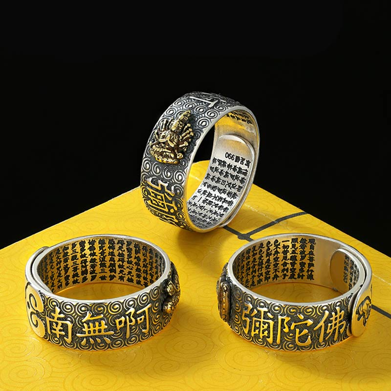 KarmaRipple's Chinese Zodiac Natal Buddha Wealth Fortune Adjustable Ring p17