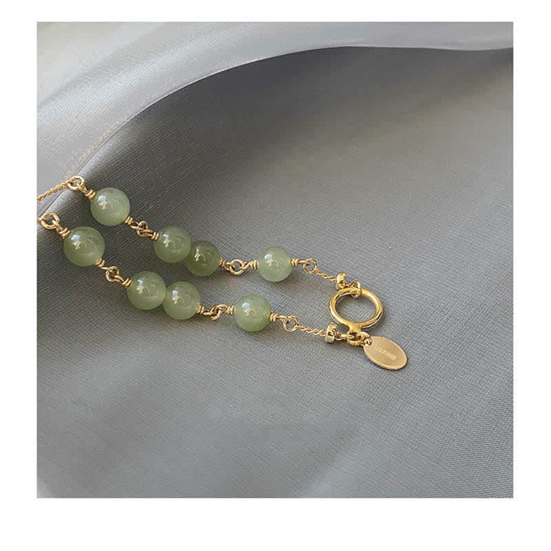 KarmaRipple's Unique Authentic Hetian Jade 14K Gold filled Fortune Beaded Bracelet p12