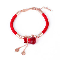 Bracelet en corde rouge et agate rouge de KarmaRipple