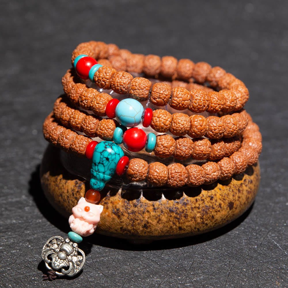 KarmaRipple's Tibet 108 Mala Beadwork Rudraksha Bodhi Seed Chinese Zodiac Natal Buddha Wealth Talisman Bracelet p14
