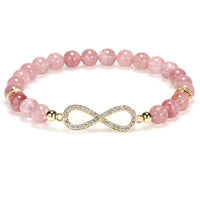 Bracelet d'équilibrage de positivité en quartz fraise authentique de KarmaRipple