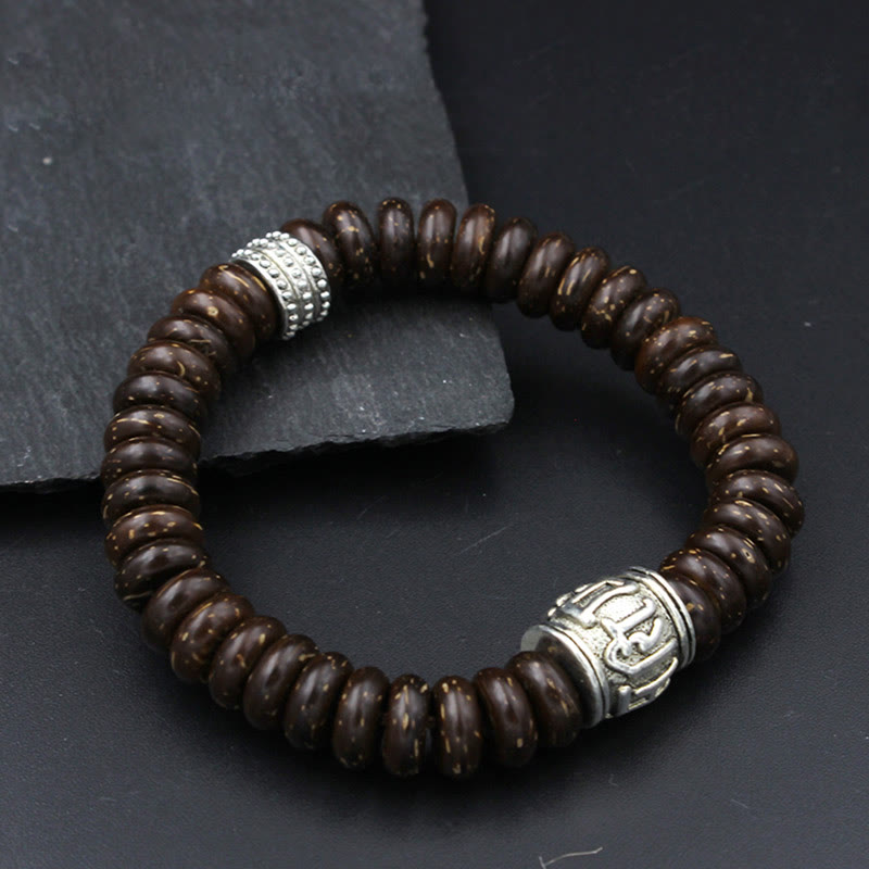 KarmaRipple's Authentic Tibetan Coconut Shell Om Mani Padme Hum Positive Bracelet p40