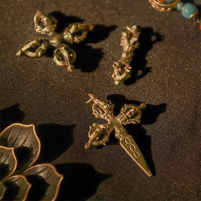 KarmaRipple's Nepal Handmade Double Dorje Bronze Enlightenment Strength Vajra p4