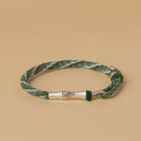 Bracelet en argent sterling 925 tissé en bambou de KarmaRipple, protection de la fortune