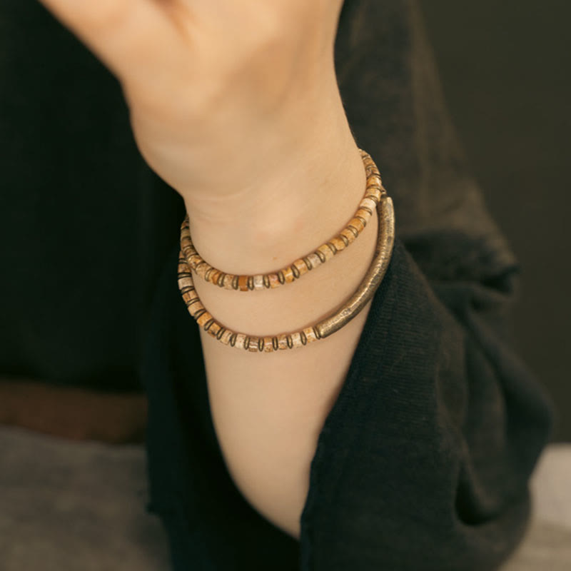 KarmaRipple's Sodalite Picture Jasper Green Point Stone Balance Wisdom Bracelet p5