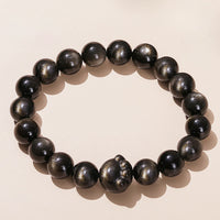 Bracelet de richesse en obsidienne dorée et argentée authentique de KarmaRipple, motif patte de chat mignon et griffe