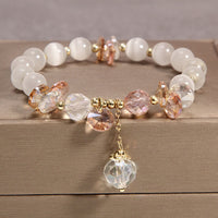Bracelet Talisman de la Paix en Pierres Précieuses Roses Œil de Chat de KarmaRipple