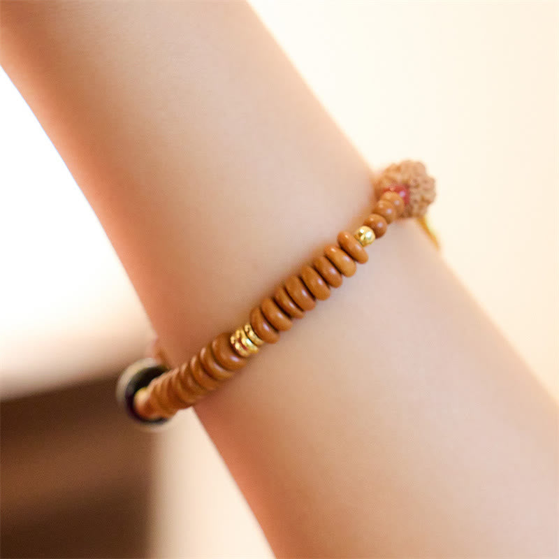 KarmaRipple's Tibetan Bodhi Seed Black Onyx Smoky Quartz Om Mani Padme Hum Fu Character Wealth Bracelet p5