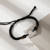 Bracelet tissé en argent sterling 925 avec boucle de paix et nuages ​​de bon augure de KarmaRipple