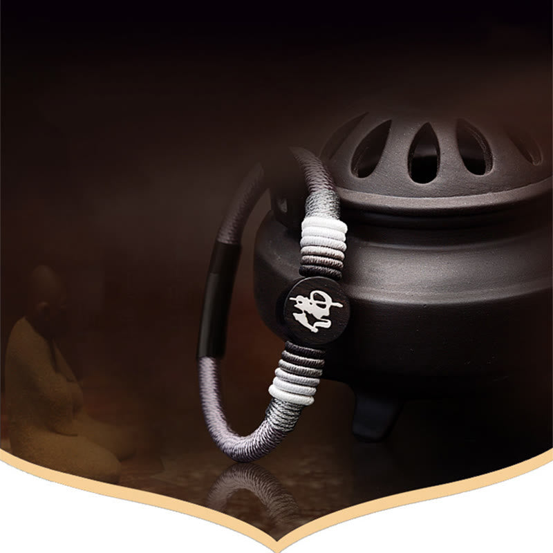 KarmaRipple's Buddha Character Ebony Handcrafted Rope Bracelet p14