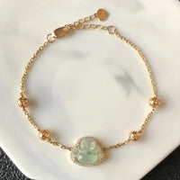 Bracelet chaîne en jade Bouddha rieur de KarmaRipple