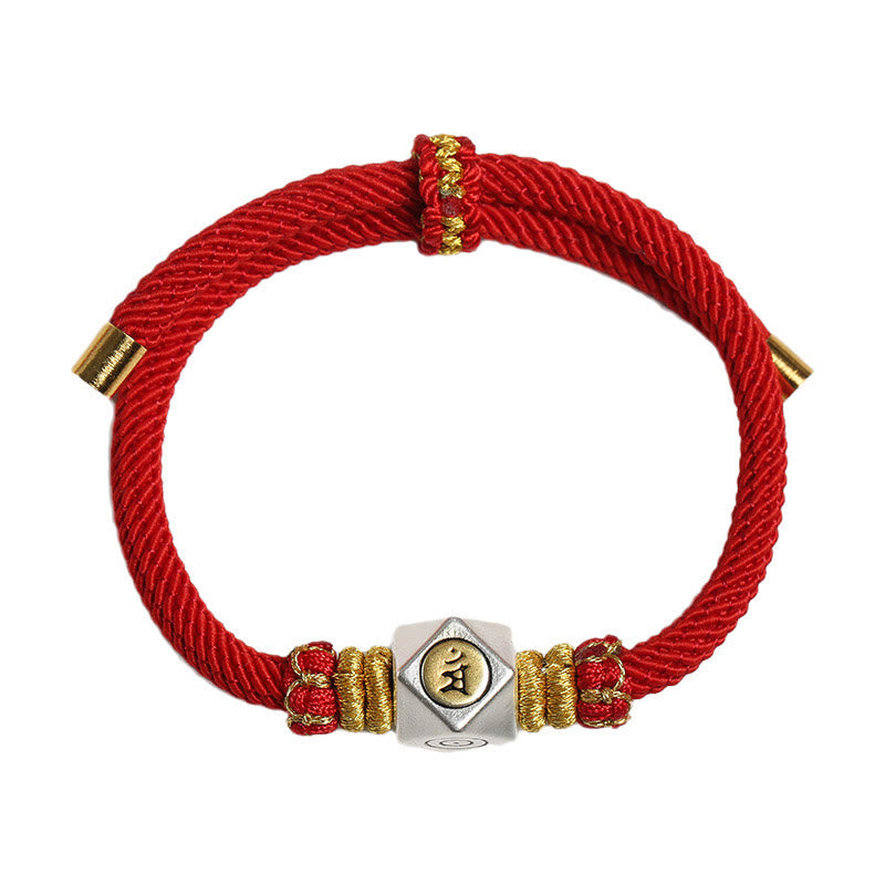 KarmaRipple's 999 Sterling Silver Chinese Zodiac Natal Buddha Red Rope Fortune Strength Handcrafted Kids Bracelet p19