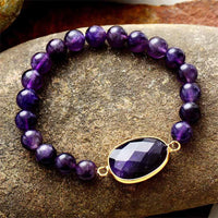Bracelet authentique en améthyste et pierre précieuse à motif marquise de KarmaRipple
