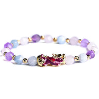 Bracelet talisman Pixiu en améthyste authentique de KarmaRipple