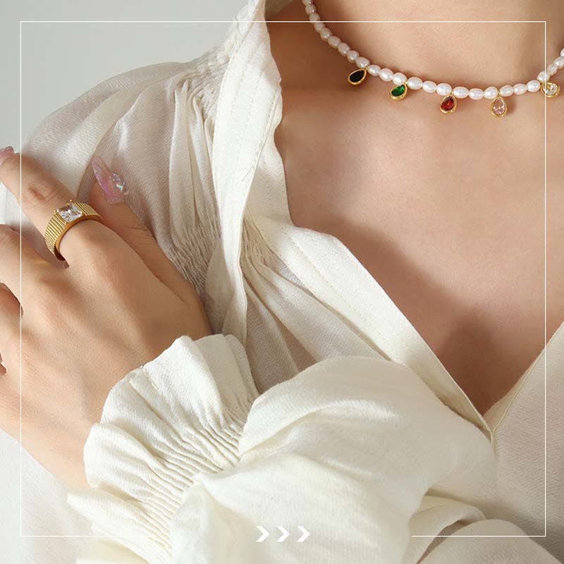 KarmaRipple's Pearl Gemstone Stone Purity Pendant Necklace p6