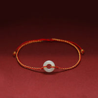 Bracelet de cheville tissé en jade avec boucle ronde de la paix de KarmaRipple