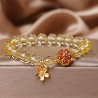 Bracelet de protection et de prospérité en forme de fleur de citrine authentique de KarmaRipple