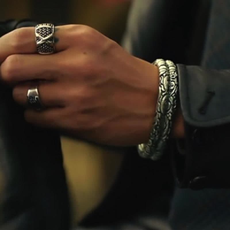 KarmaRipple's Dragon Head Carved Fortune Bracelet Bangle p3