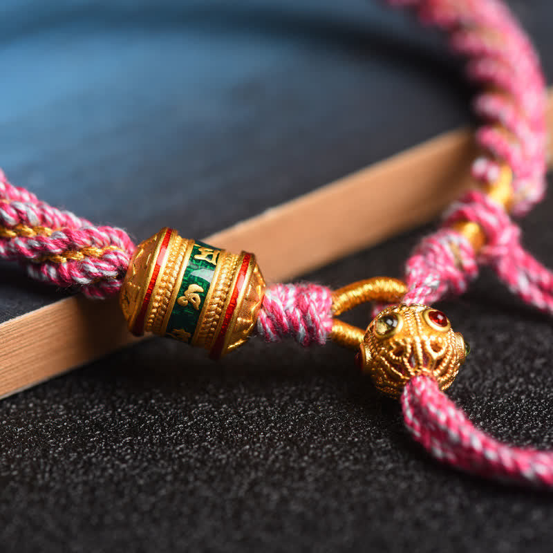 KarmaRipple's Tibetan Handmade Fortune Prayer Wheel Bead Talisman Weave Colorful String Bracelet p17