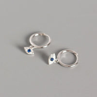 Boucles d'oreilles à tige en argent sterling 925 KarmaRipple, protection contre le mauvais œil