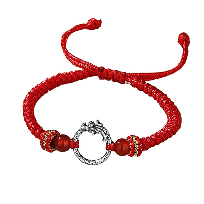 KarmaRipple's Handmade 925 Sterling Silver Year of the Dragon Phoenix Peace Buckle Fortune Pair Bracelet p6