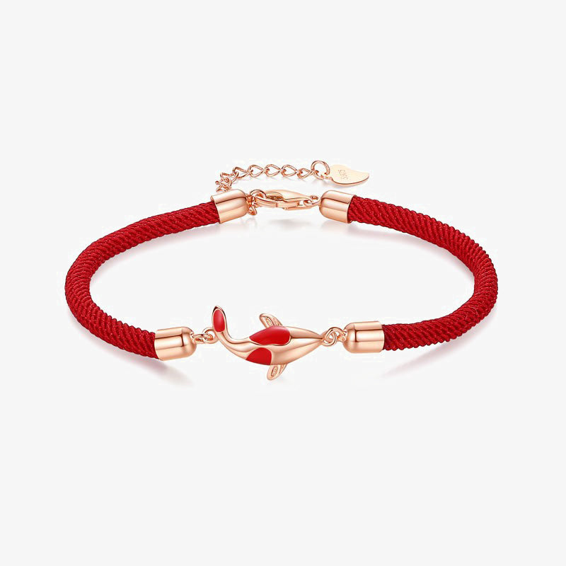 KarmaRipple's Koi Fish Fortune Wealth Woven Chain Pair Bracelet p4