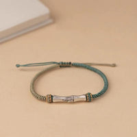 Bracelet tissé de protection en bambou en argent sterling 925 de KarmaRipple