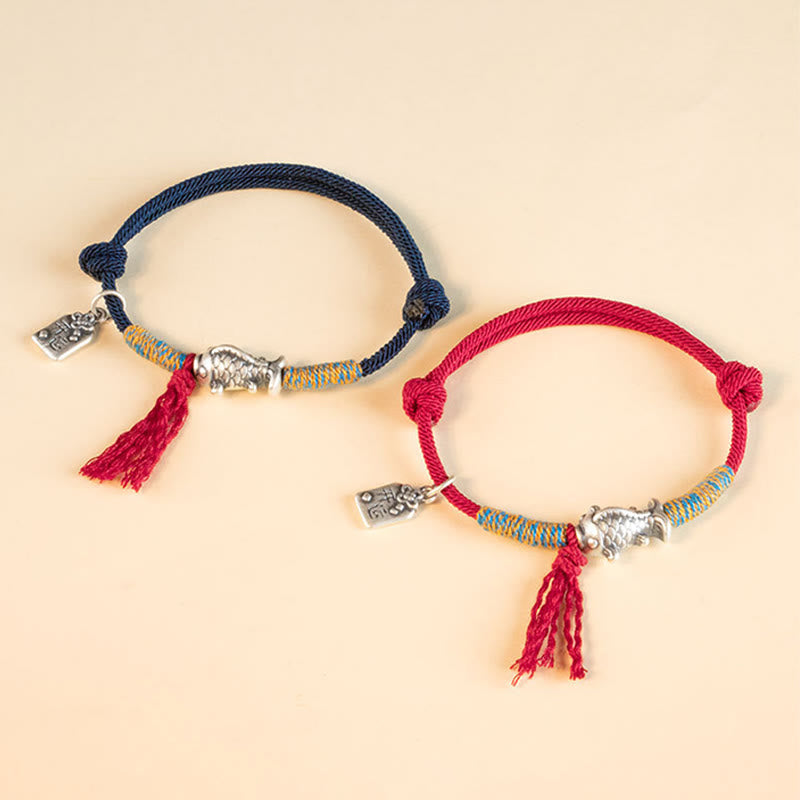 KarmaRipple's 999 Sterling Silver Red String Fortunate Koi Fish Protection Bracelet p5