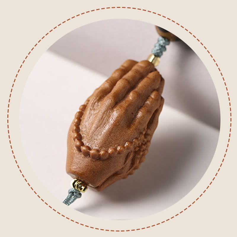 KarmaRipple's Bodhi Seed Three-eyed Dzi Bead Buddha Hand Talisman Wealth Bracelet p24