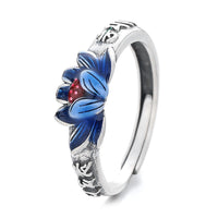 Bague de paix en argent sterling 925 avec motif de lotus Om Mani Padme Hum de KarmaRipple