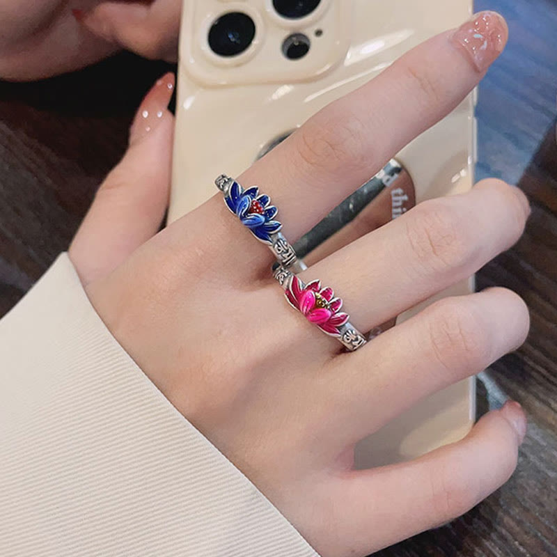 KarmaRipple's 925 Sterling Silver Om Mani Padme Hum Lotus Relief Peace Ring p12