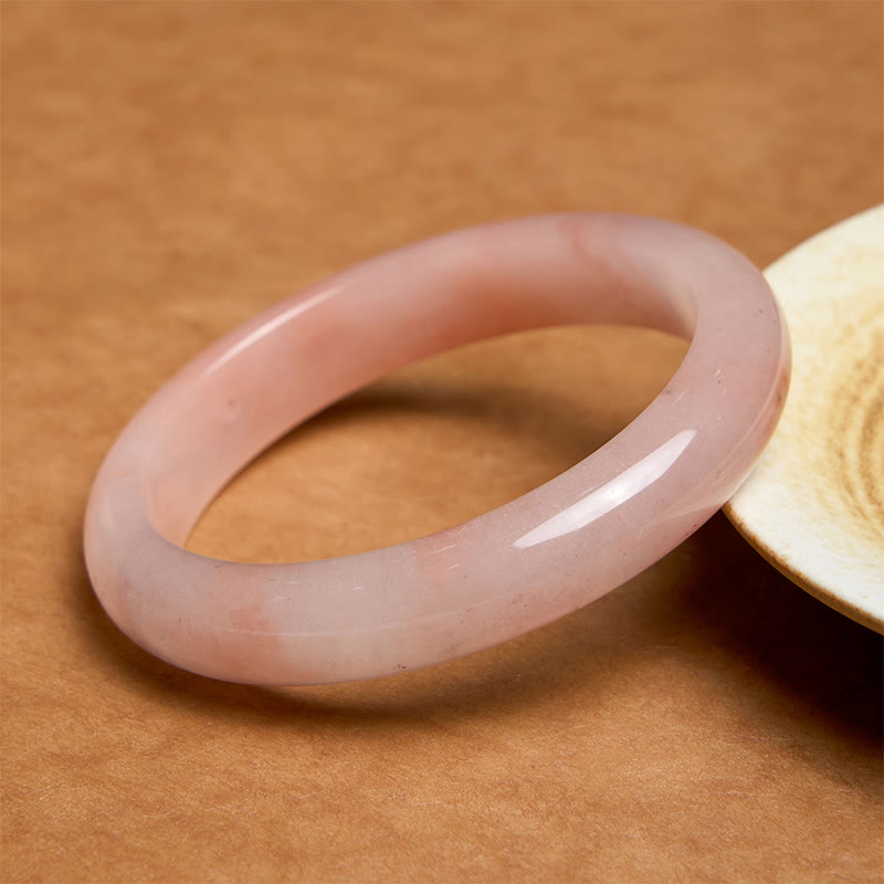 KarmaRipple's Pink Golden Silk Jade Wealth Fortune Bracelet Bangle p17