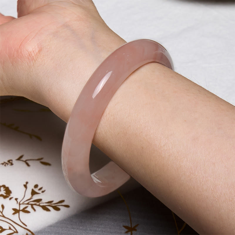 KarmaRipple's Pink Golden Silk Jade Wealth Fortune Bracelet Bangle p6