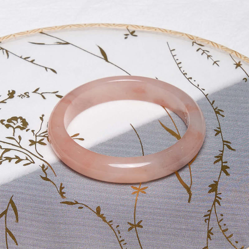 KarmaRipple's Pink Golden Silk Jade Wealth Fortune Bracelet Bangle p3