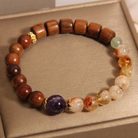 Bracelet de protection en bois de santal, bois de rose et citrine de KarmaRipple