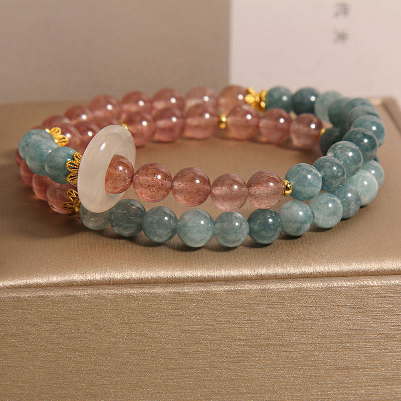 KarmaRipple's Jade Strawberry Quartz Abundance Fortune Bracelet p2
