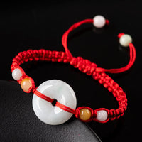 Bracelet en fil rouge Jade Peace Buckle Fortune de KarmaRipple