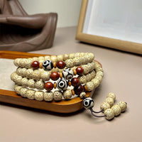 Bracelet 108 Mala en perles Bodhi Seed Dzi de KarmaRipple pour éloigner les mauvais esprits