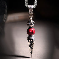 Collier pendentif bénissant en cinabre sanskrit Dorje Vajra de KarmaRipple