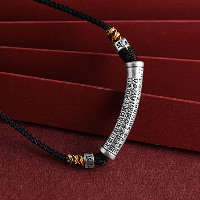 KarmaRipple's 999 Sterling Silver Six True Word Heart Sutra String Pendant Necklace p8